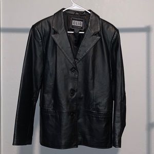 CLÍO MEN’S BLACK LEATHER JACKET SIZE M